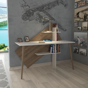 Rüzgar Çalışma Masası Ceviz - Beyaz