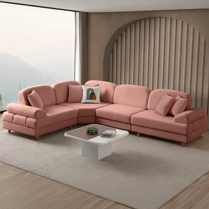 Aries Modüler Köşe Koltuk Takımı M Pembe