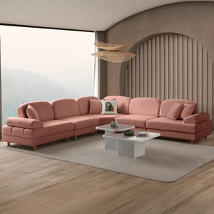 Aries Modüler Köşe Koltuk Takımı L Pembe