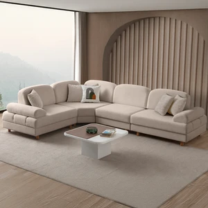 Aries Modüler Köşe Koltuk Takımı M Sütlü Kahve