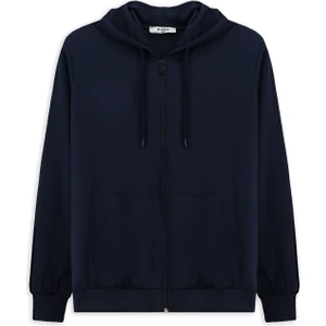 Kapüşonlu Regular Fit Fermuarlı Baskılı Pamuklu Sweatshirt
