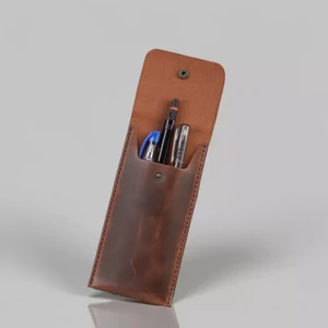 Gerçek Deri El Yapımı Kalemlik Italyan Dikiş Premium Crazy Hakiki Deri