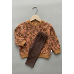 Taytlı Sweatshirt Takım 2-10 Yaş Camel