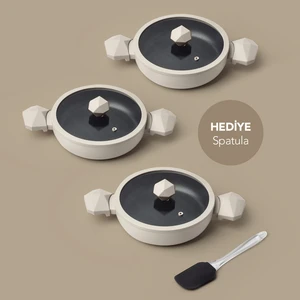 Gal 6 Parça Diamond Sahan Seti Krem (Silikon Spatula Hediyeli)