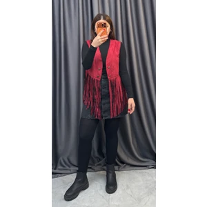 Nisum Moda Püsküllü Süet Yelek