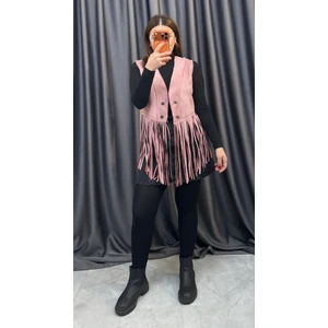 Nisum Moda Püsküllü Süet Yelek