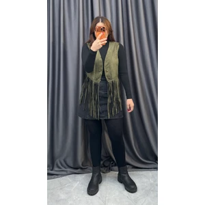 Nisum Moda Püsküllü Süet Yelek