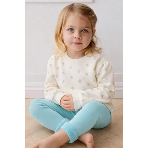 Içi Havlu Çocuk Tayt Turkuaz