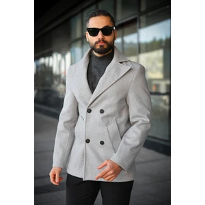 Premium Kruvaze Orta Boy Kaşe Kaban