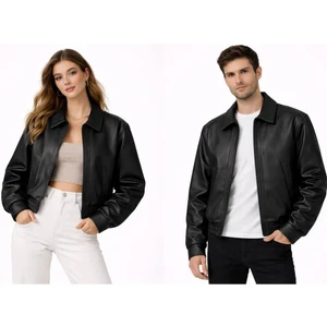 Unisex Oversize Deri Ceket - Çift Kombinleri