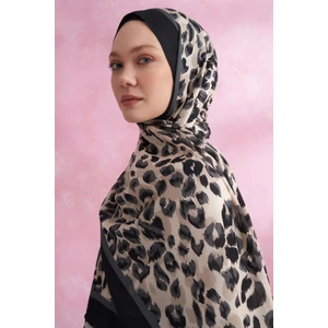 Leopar Vual Multi Desen Şal 6041-SIYAH Gri