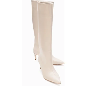 Camila Bej Cilt Kadın Topuklu Çizme