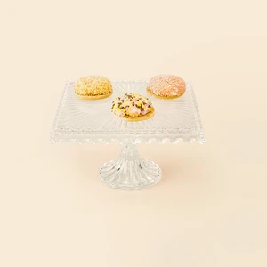 Alegre Glass Damla Kare Stant - Şeffaf - 18X11 cm