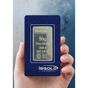 50 Gram Külçe Gümüş - 999,9 | Sertifikalı
