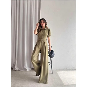 Moda Durağı Steffy Premium Kaliteli Tulum Haki