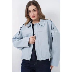 Kadın Kot Bomber Ceket 0737 - Mavi