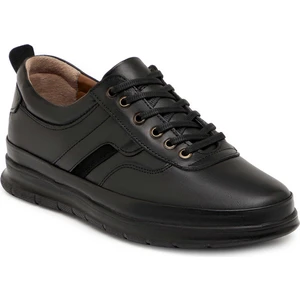 Siyah Hakiki Deri Erkek Sneaker - E25S1AY57687-A41