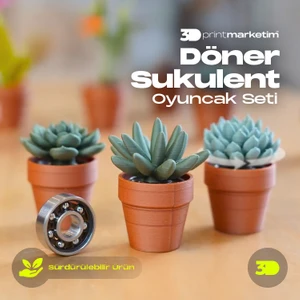 3D Print Marketim Dönen Sukulent Oyuncak Seti