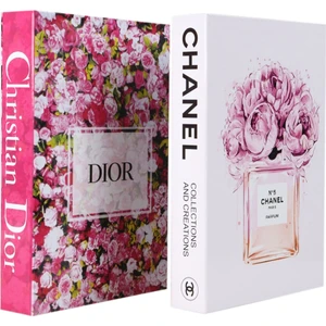 2'li Dior Çiçek Parfüm Dekoratif Kitap Kutu