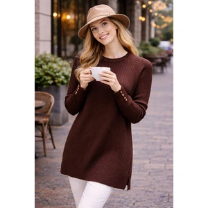 Kadın Merserize Saç Örgü Standart Tunik Kazak