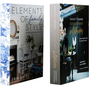 2'li Mavi Element/interios Dekoratif Kitap Kutu