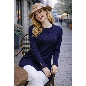 Kadın Merserize Saç Örgü Standart Tunik Kazak