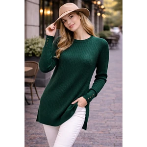 Kadın Merserize Saç Örgü Standart Tunik Kazak