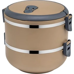 2 Katlı Sızdırmaz Çelik Yemek Termosu-Bej