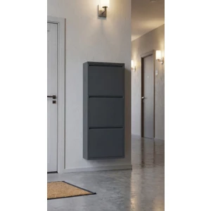 Üçlü Metal Ayakkabılık Premium Antrasit