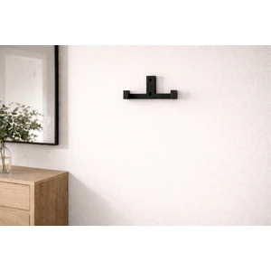 By Arkincoff 2 Kancalı Minimal Siyah Duvar Askılığı