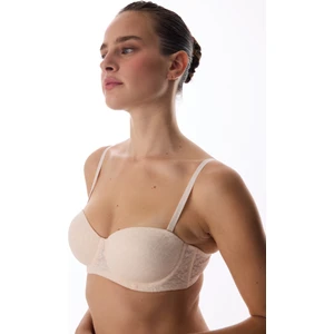 Bej Bloom Lace Dantel Balenli Sütyen