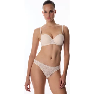 Bej Pop Dantelli Pedli Push Up Sütyen