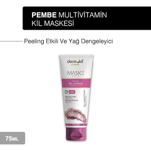 Peeling Etkili ve Yağ Dengeleyici Pembe Kil Yüz Maskesi 75 ml