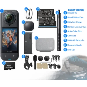 INSTA360 X5 360° Motorcycle Essentials Bundle 1tb [türkiye Distribütörü Garantili]