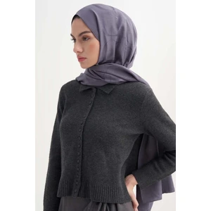 Füme Carell Monogram Desen Rina Floş Jakar Şal
