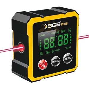 Mıknatıslı Çift Yönlü Lazer Açı Ölçer - 1.8" Ekran - Type-C Şarj