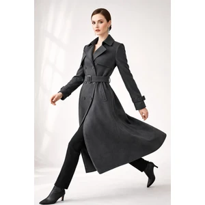 Esin Giyim Kemerli Orta Boy Kaban