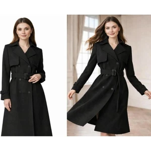 Esin Giyim Kemerli Orta Boy Kaban