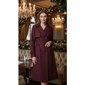 Esin Giyim Kemerli Orta Boy Kaban