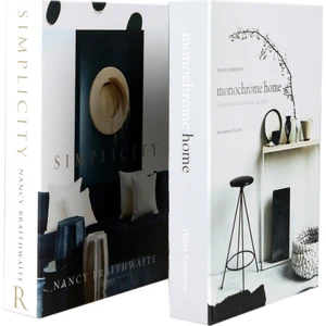 2'li Simplicity/monochrome Dekoratif Kitap Kutu