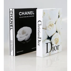 2'li Beyaz Gül/gül Dekoratif Kitap Kutu