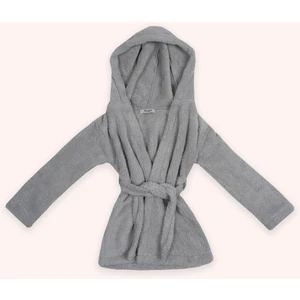 Unisex Gri Peluş Sabahlık