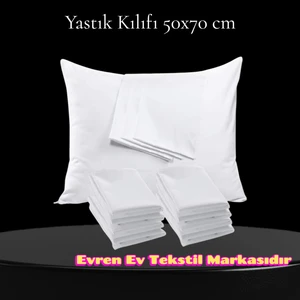 Beyaz Fermuarlı Yastık Kılıfı
