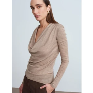 32595 Degaje Yaka Top-Vizon M.