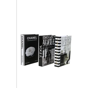 3'lü Element/vogue/gül Dekoratif Kitap Kutu