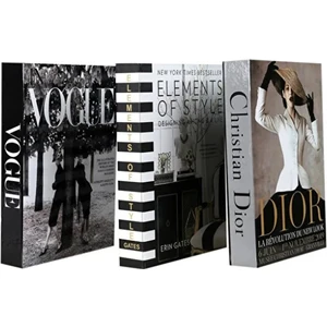 3'lü Element/vogue/sapka Dekoratif Kitap Kutu