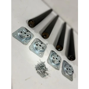 Cangul Ahşap 30 cm Siyah Konik Ayak 4 Adet