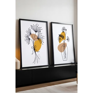 Ahsap Siyah Cerceveli 2'li Set Tablo HUHU182