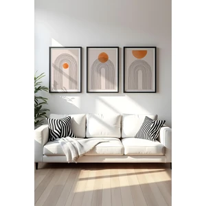 Ahsap Siyah Cerceveli 3'lu Set Tablo