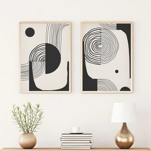 Ahsap Cerceveli Modern Tablo Seti HUHU75